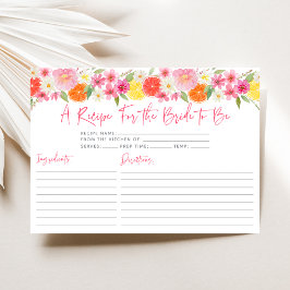 Citrus Floral Lemon Orange Bridal Recipe Cards Einladung