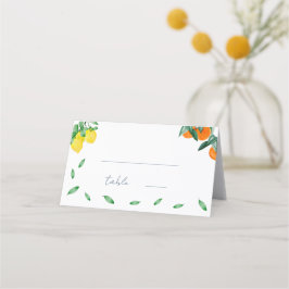 Citrus French Wedding Tischnummer Platzkarte