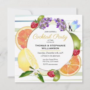Citrus Frucht Cocktail Party Einladung