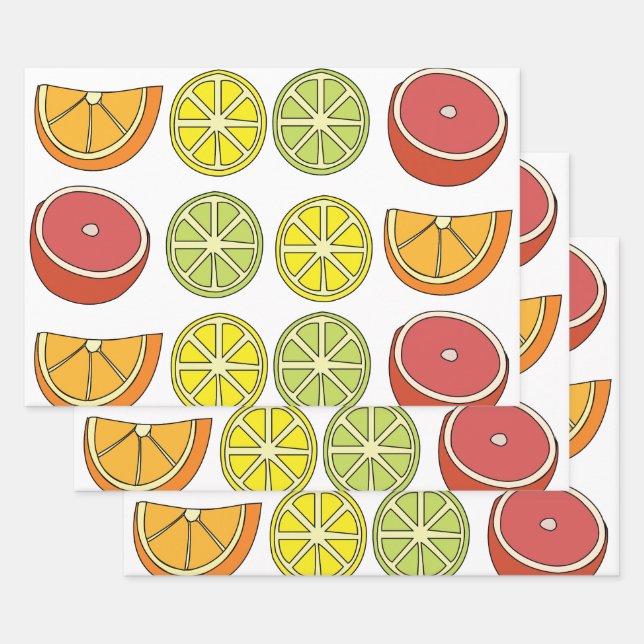 Citrus Fruchtgarten Party Geschenkpapier Set (Set)