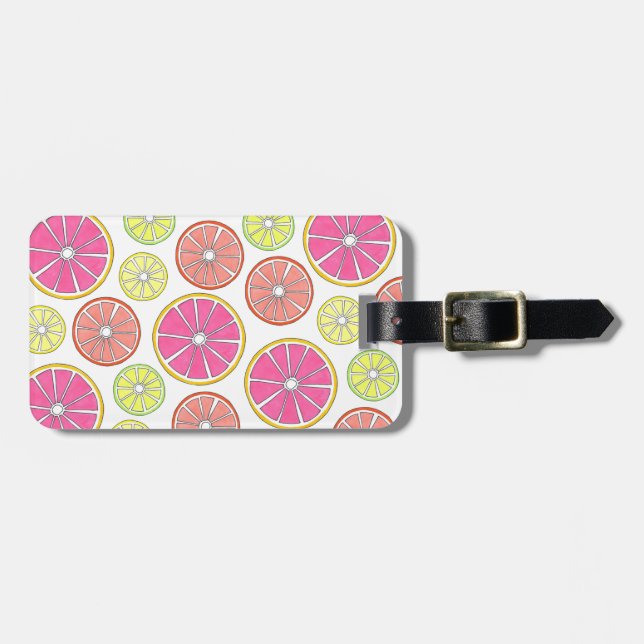 Citrus Fruit Lemon Limon Orange Grapefruit Print Gepäckanhänger (Vorderseite horizontal)