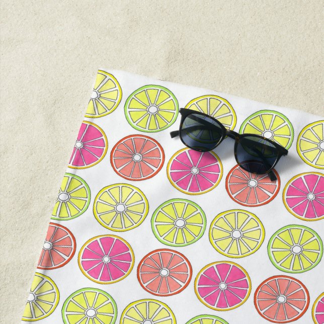 Citrus Fruit Lemon Limon Orange Grapefruit Print Strandtuch (Beispiel)