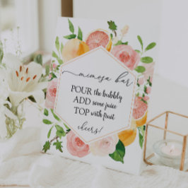 Citrus Fruit Mimosa Bar Sign Sockelschild