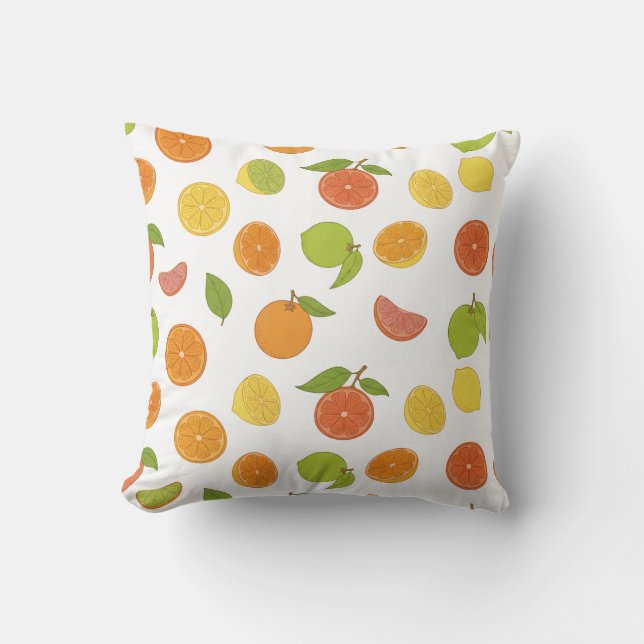 Citrus Fruit Pattern Kissen (Vorderseite)