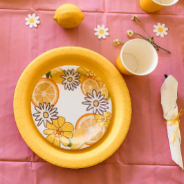 Citrus Fruit Summer Floral Pappteller