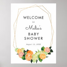 Citrus Fruit Süsse Babydusche Begrüßungszeichen