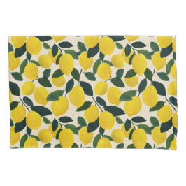 Citrus Fruit Yellow Lemons Pattern Mediterranean  Kissenbezug