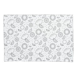 Citrus fruits Lemon Black Hand drawn Modern. Kissenbezug