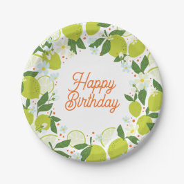 Citrus Garden Paper Plate - Editierbare Meldung Pappteller