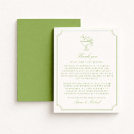 Citrus Green Double Frame Wedding Thank You card Save The Date
