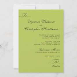 Citrus Green Elegant Chic Calligraphy Wedding Einladung