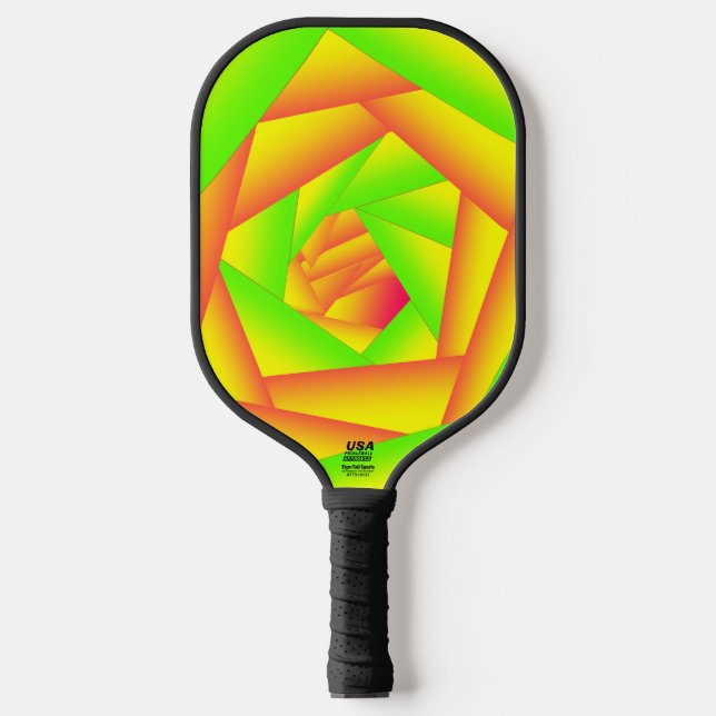 Citrus Green Orange Yellow Ombre Abstract Design Pickleball Schläger (Vorderseite)