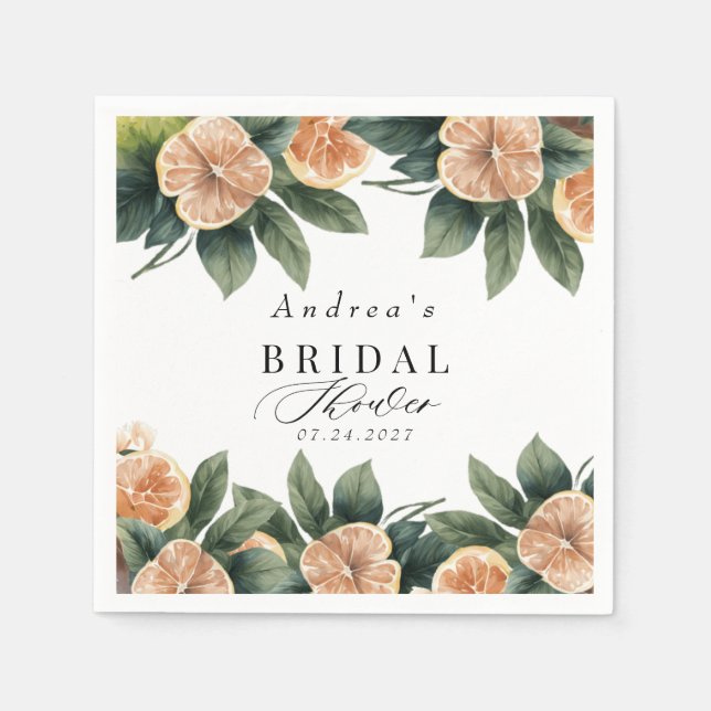 Citrus Greenery | Dusche Napkins Serviette (Vorderseite)