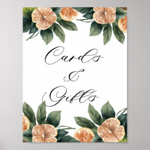 Citrus Greenery Karten- und Geschenkeschild Poster