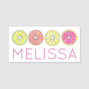 Citrus Grove Fruit Slices Juicy Orange Lemon Limon Namensschild