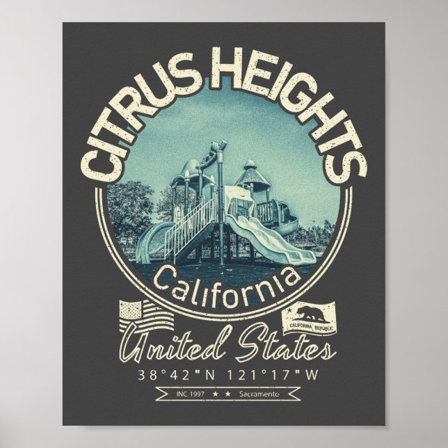 CITRUS HEIGHTS SACRAMENTO KALIFORNIEN POSTER (Vorne)
