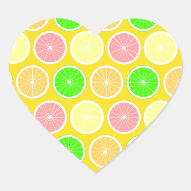 Citrus Herz-Aufkleber (Vorderseite)