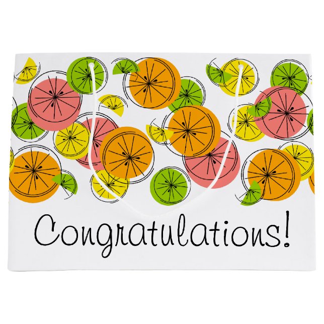 Citrus Herzlichen Glückwunsch! Geschenktasche groß Große Geschenktüte (Vorderseite)