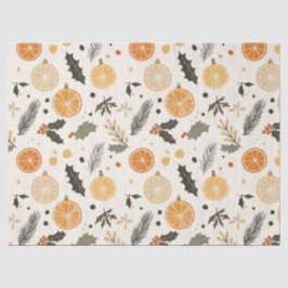 Citrus, Holly and Pine Needles Gemütliche Weihnach Seidenpapier