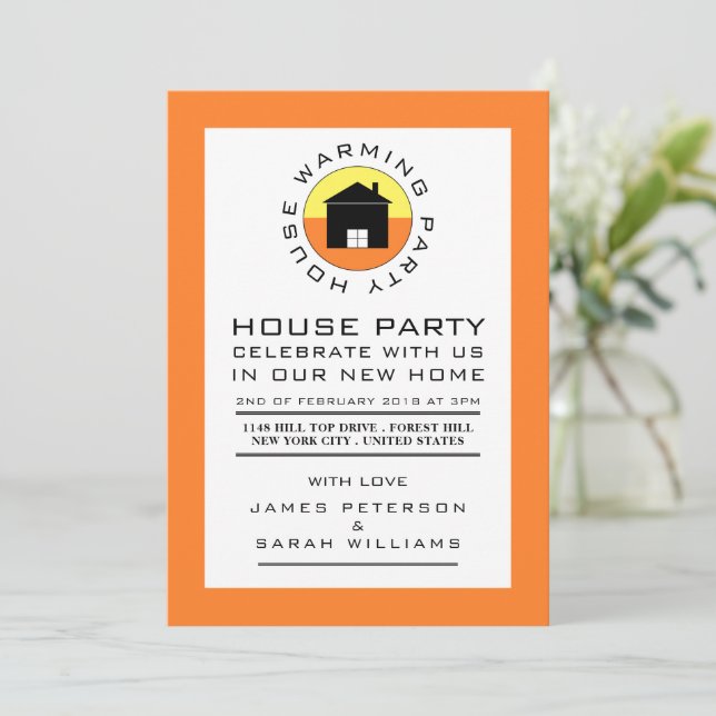 Citrus House Logo, Party für die Haushaltserwärmun Einladung (Stehend Vorderseite)