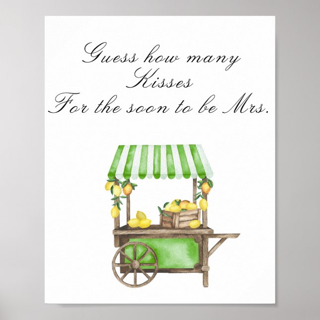 Citrus - How many kisses bridal shower game Poster (Vorne)