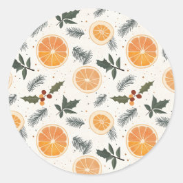 Citrus Hygge Weihnachten Runder Aufkleber