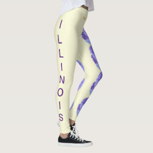 Citrus Illinois Staat Blume Blue Violet Leggings