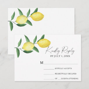 Citrus jaune - Mariage carte RSVP