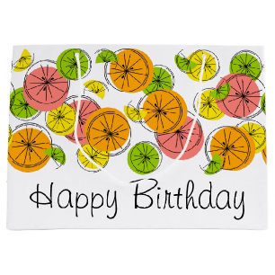 Citrus Joyeux sac cadeau d'anniversaire grand