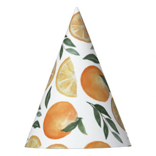Citrus-Kindergeburtstag   Sommer Orange Frucht Partyhütchen