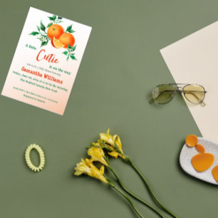 Citrus Kleine Süsse auf dem Weg Orangen Babydusche Einladung