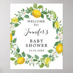 Citrus Lemon Baby shower à thème Affiche de bienve