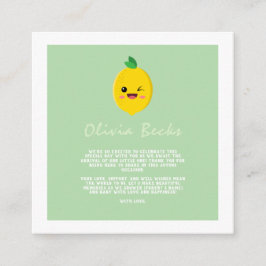 Citrus Lemon Baby Shower Begleitkarte