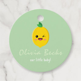 Citrus Lemon Baby Shower Geschenkanhänger