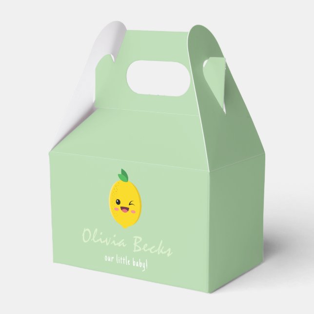 Citrus Lemon Baby Shower Geschenkschachtel (Vorderseite)