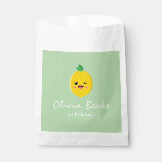 Citrus Lemon Baby Shower Geschenktütchen (Vorderseite)