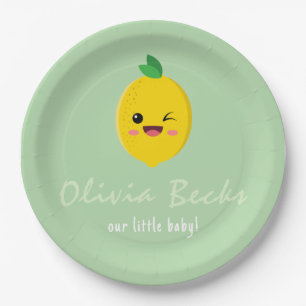 Citrus Lemon Baby Shower Pappteller