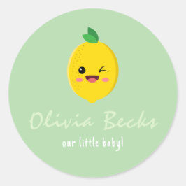 Citrus Lemon Baby Shower Runder Aufkleber