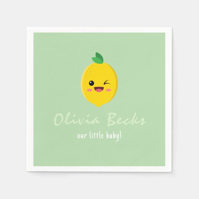 Citrus Lemon Baby Shower Serviette (Vorderseite)