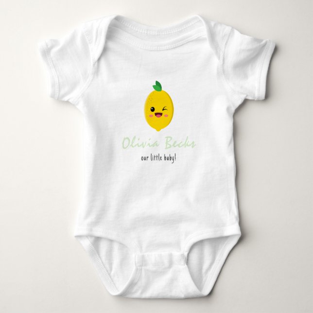 Citrus Lemon Baby Shower Strampler (Vorderseite)
