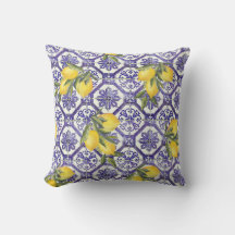 Citrus Lemon Blauer portugiesischer Tile Mittelmee