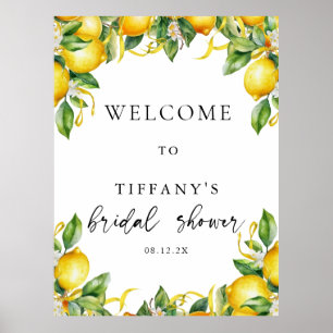 Citrus Lemon Brautparty Begrüßungszeichen Poster