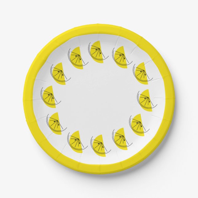 Citrus Lemon Circle Pappteller (Vorderseite)