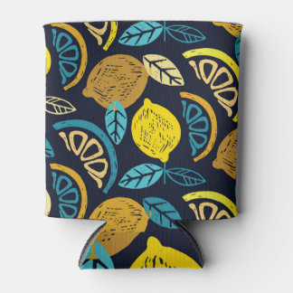 Citrus Lemon Doodle Muster Hintergrund Dosenkühler