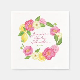 Citrus Lemon Floral Rose Baby Dusche Serviette