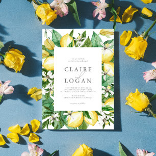 Citrus Lemon Floral Watercolor Wedding Einladung