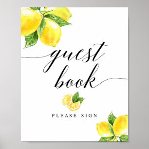 Citrus Lemon Guest Book Sign 8x10" Poster