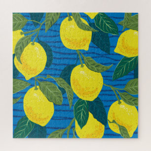 Citrus Lemon: HandGezeichnet Vintag nahtlos.