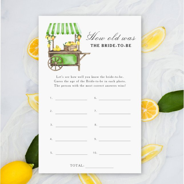 Citrus lemon - How old was the bride to be game (Von Creator hochgeladen)