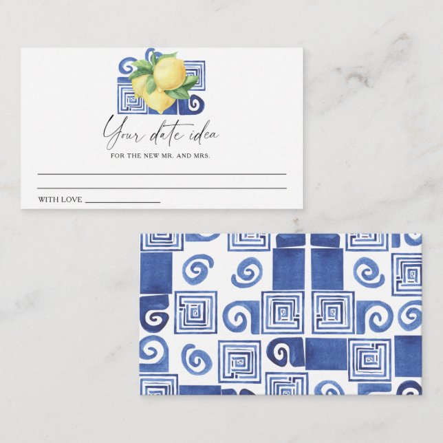 Citrus Lemon - Ideenaustausch Datum jar Begleitkarte (Vorne/Hinten)